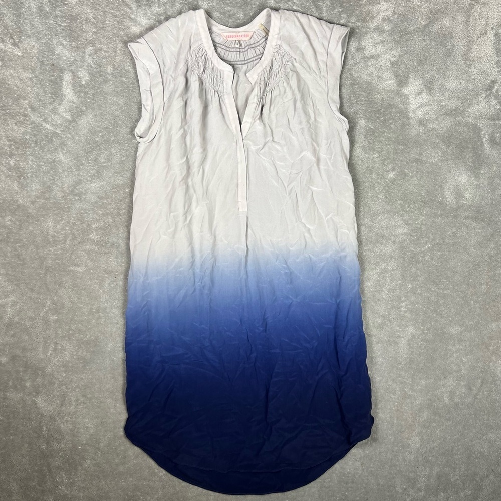 Rebecca Taylor Dress Womens 2 Revolve Silk Dip Dye Ombre Beach Boho Slate&Moon - Picture 9 of 9